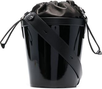 Maison Margiela medium Fire leather bucket bag - women - Calf Leather/Lambskin/Polyester/Wood/Zinc/Aluminium/Copper/Brass - OS - Black