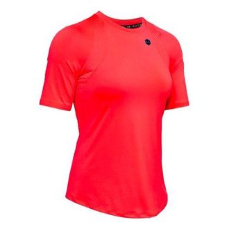 Under Armour (WMNS) Under Armour Rush Training Sports Splicing Breathable Short Sleeve Red 1355583-628