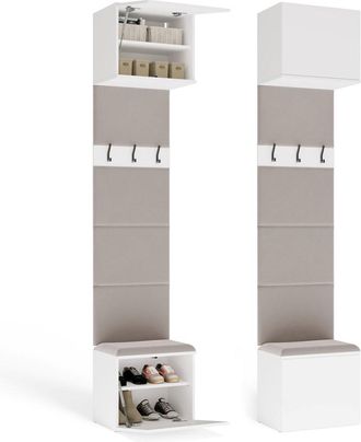 Topeshop Haga 1w - 1x Barra De Armario - Estantes - 50x35x238 Cm - Blanco