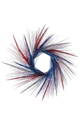 Glitzhome 24D Patriotic Americana Tinsel and Heather Wreath in Blue at Nordstrom, Size Medium