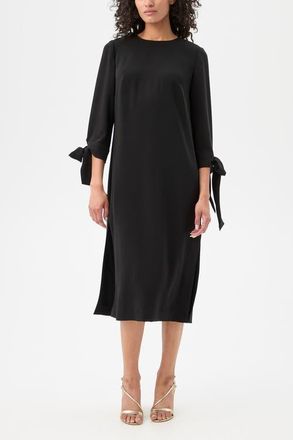 Trina Turk Drama Tie Sleeve Midi Dress in Black at Nordstrom, Size 0