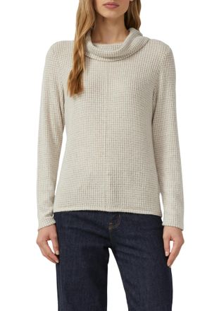 s.Oliver Langarmshirt S.OLIVER, Damen, Gr. 34, golden gelb check, Strick, Obermaterial: 75% Viskose, 22% Polyester, 3% Elasthan, Strukturmuster, unifarben, rel