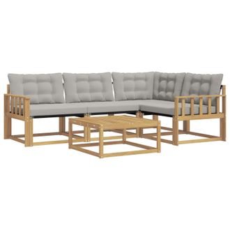 vidaXL Conjunto De Sof&aacute;s De Exterior 5 Pcs Blanco Y Gris Claro Vidaxl