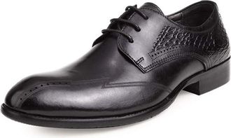 Generic Formal Shoes for Men Lace Up Round Toe Bike Toe Derby Shoes Anti-Slip Non Slip Resistant Party(7.5 UK) Black