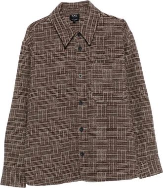 A.P.C. Geruite Overhemd - Heren - Casual Overhemden - Bruin - S - Overhemden