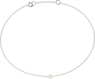 Lily & Roo Solid White Gold Small Pearl Anklet