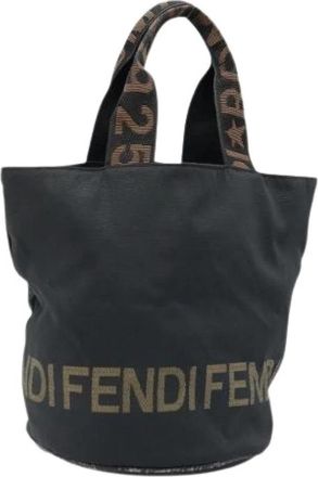 Fendi Pre-owned Vintage Bucket Bag - Dames - Vintage Tas - Zwart - ONE Size - Nylon - Vintage