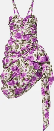 Chlo&eacute; Chlo&eacute; Ruched asymmetric cotton minidress