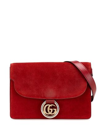 Gucci 2000-2015 Small Suede GG Ring Torchon crossbody bag - Red