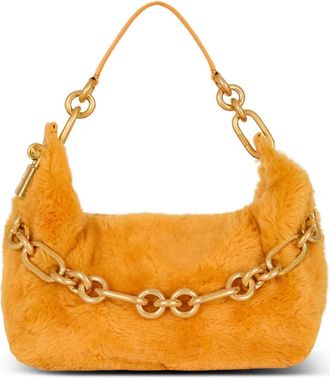 Balmain Middelgrote Sync-tas van schapenvacht - Dames - Schoudertassen - Geel - ONE Size - Tassen