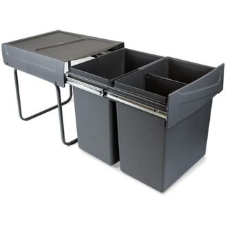 Emuca Cubo De Reciclaje Emuca 8199423 Pl&aacute;stico 40l Gris Antracita