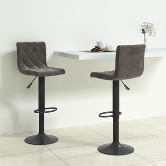 vidaXL Taburetes De Cocina 2 Unidades Terciopelo Gris Oscuro Vidaxl