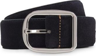 BOSS Italian-made suede belt with frame buckle