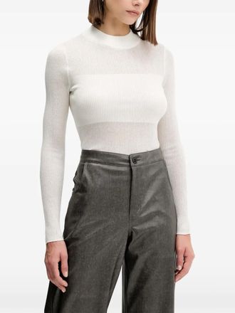 HUGO BOSS ribbed mock-neck top - Wit