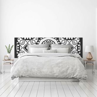 OEM Cabecero Cama Pvc Decorativo Econ&oacute;mico Dise&ntilde;o Geom&eacute;trico Mandala Blanco Y Negro Varias Medidas (100 Cm X 60 Cm)