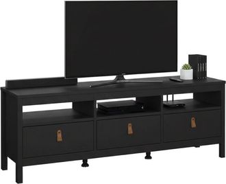 Dmora Mobile porta tv Liliane, Credenza da soggiorno, Armadio basso per tv, Base parete attrezzata, 151x38 h54 cm, Nero - Dmora