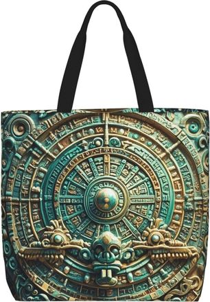 Generic Mayan Calendar End Of The World Handbag Durable Women Handbag Reusable Shopping Bags For College Beach Yoga