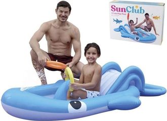 Trade Shop Trade Shop - Parco Giochi Acquatico Gonfiabile Scivolo Piscina Blue Whale 210x130x35cm 57166