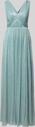 Troyden Collection Schimmerndes Abendkleid mit V-Ausschnitt in Mint, Gr&ouml;&szlig;e 32