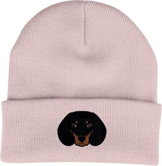 Bang Tidy Clothing Dachshund Beanie Hat - Dog Lovers Gifts for Women - Winter Hats for Women - Knitted Wooly Ladies Hats - Embroidered Sausage Dog Gifts