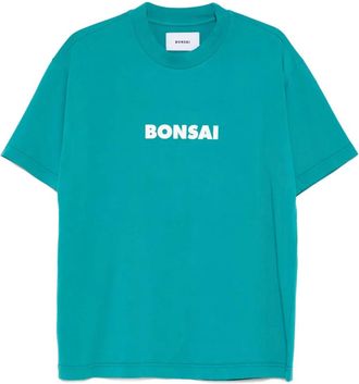 BONSAI logo-print cotton T-shirt - unisex - Cotton - M - Blue