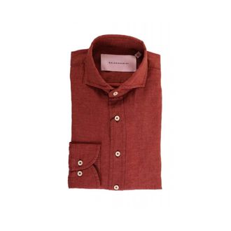 Baldessarini Linen Shirt - Heren - Casual Overhemden - Bruin - L - Linnen - Overhemden