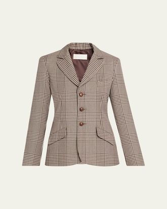 6397 Plaid Double-Face Wool Blazer