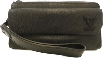 Louis Vuitton Black Leather Long Wallet (Bi-Fold) (Pre-Owned)