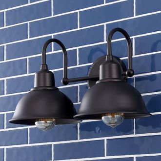 Jonathan Y Designs Frisco 17.25 2-Light Farmhouse Industrial Iron LED Vanity