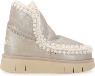 Mou Eskimo Bounce Leren Laars Steen Metallic - Dames - Winterlaarzen - Grijs - 40 EU - Wol - Schoenen