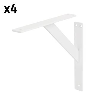 ML Design 4x soportes de estante de aluminio blanco 240x240mm