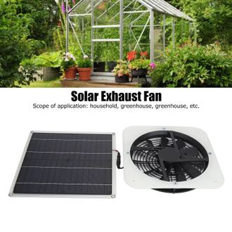 OEM Kit De Ventilador Solar De 100 W Con Extractor De 10 Pulgadas Para Invernadero, Cobertizo, Gallinero, Blanco