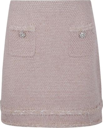 Blugirl Verfraaide tweed rok - Roze