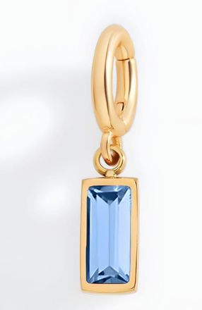 Mint & Lily Dainty Baguette Birthstone Charm in December Blue Zircon at Nordstrom