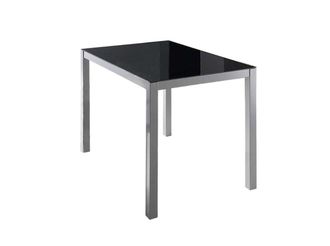 Pondecor Interiorismo Mesa fija encimera de cristal negra 110x75x75h cm