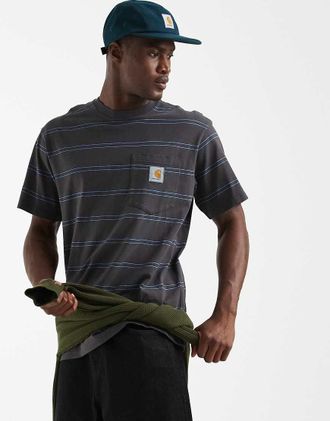 Carhartt Work in Progress Bert - T-shirt grigia a righe-Grigio