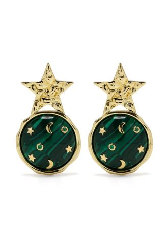 Eshvi galaxy star earrings - Green