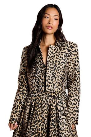 Coast Animal Jacquard Cropped Jacket in Mink at Nordstrom, Size 10