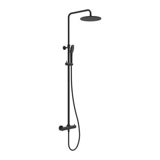 May Algemeen Regendoucheset opbouw met thermostaat incl. 3-standen handdouche en hoofddouche &Oslash; 25cm Mat zwart PED