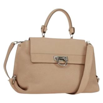 Ferragamo Pre-owned Handbags, female, Beige, Size: ONE SIZE Pre-owned Handbag