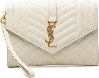 Saint Laurent Pre-owned Saint Laurent Grain De Poudre Triquilt Monogram Envelope Clutch Ladies LWWGLKPY7SH04W0X
