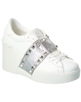 Valentino Open Disco Leather Wedge Sneaker