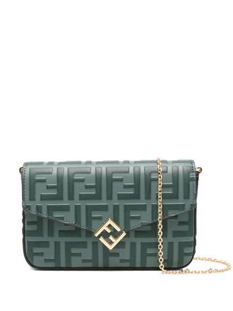 Fendi FF Diamonds clutch met omslag - Groen