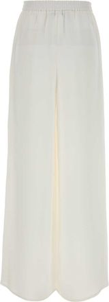 Max Mara 100% Silk Trousers - White