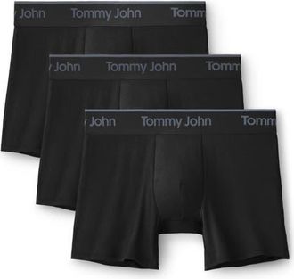 Tommy John Assorted 3-Pack Second Skin 4-Inch Stretch Modal Boxer Briefs in Black at Nordstrom, Size X-Large