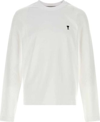 Ami Quota Long Sleeve T-Shirt - Heren - Longsleeves - Wit - 2XL - Katoen - Tops