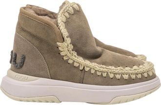 Mou Glitter Logo Eskimo Jogger Laarzen - Dames - Winterlaarzen - Beige - 40 EU - Leer - Schoenen