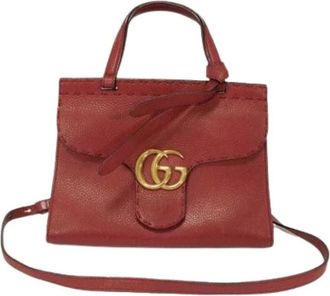 Gucci Pre-owned Handbags, female, Red, Size: ONE SIZE Pre-owned Vintage Leather Handbag