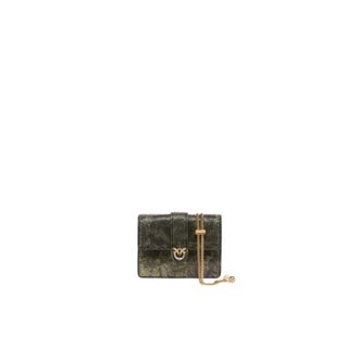 Pinko Pinko - Love Pocket Kaarthouder - Dames - Tassen - Groen - Maat: ONE Size Katoen