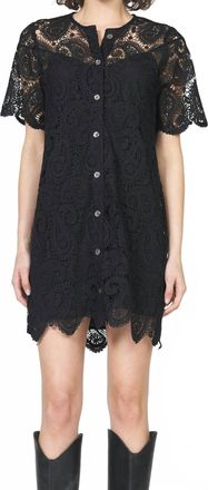 Dear John Denim Marquette Novelty Lace Mini Dress In Black
